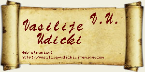 Vasilije Udicki vizit kartica